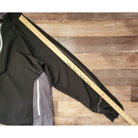 Footjoy Men's Size M Medium Long Sleeve Sport Windshirt Jacket Black Gray 32609 - Picture 10 of 11
